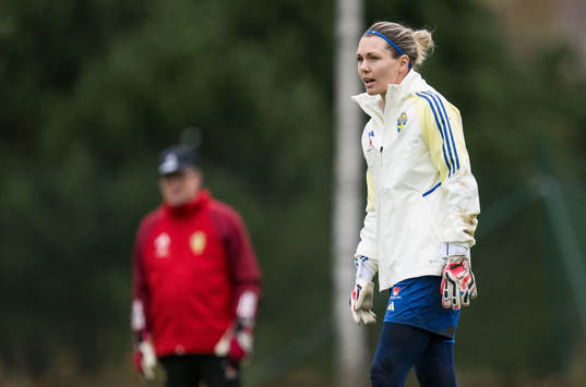 Goalkeeper Jennifer Falk of Sweden