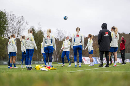 Rosa Kafaji and Anna Anvegård of Sweden with team mates