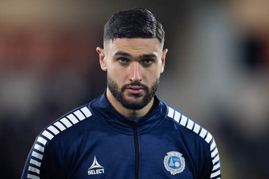 Utsiktens målvakt Elias Hadaya innan  fotbollsmatchen i