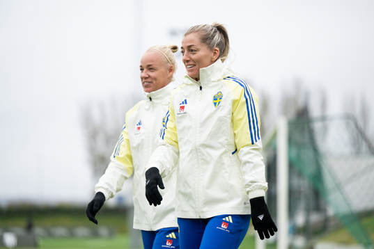 Caroline Seger and Linda Sembrant  of Sweden ahead a