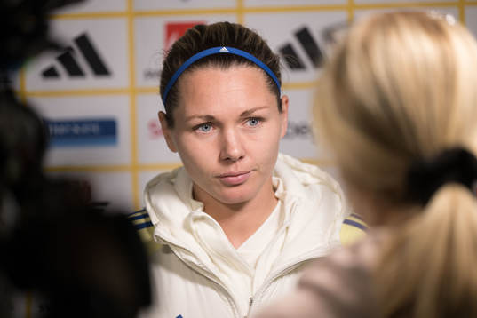 Goalkeeper Jennifer Falk of Sweden