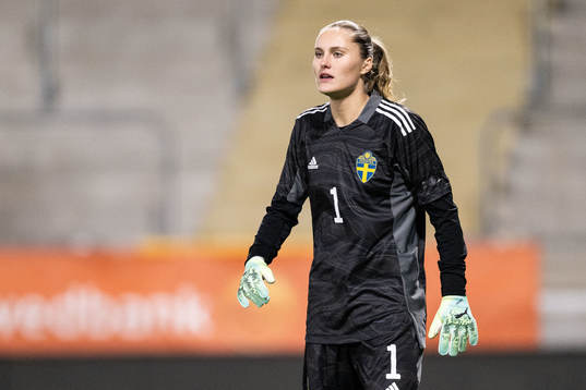Goalkeeper Julia Cavander of Sweden