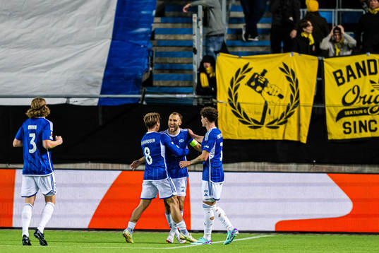 Magnus Wolff Eikrem of Molde celebrates