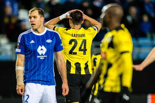 Amor Layouni of Häcken looks dejected