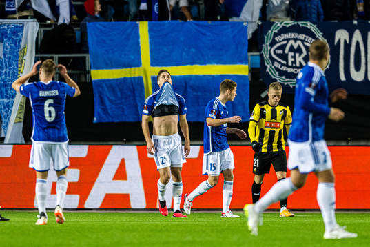 Kristoffer Haugen of Molde looks dejected