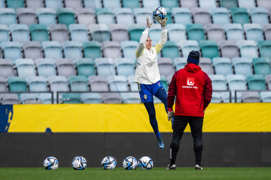 Goalkeeper Jennifer Falk of the Swedish women's national