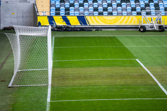 A goal and the pitch at Gamla Ullevi