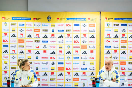Nathalie Björn and Caroline Seger of the Swedish women's