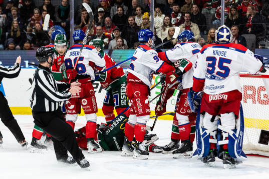 Bråk mellan Frölundas och Oskarshamns spelare