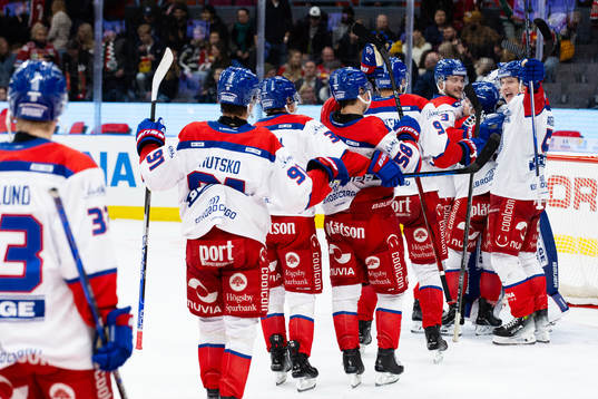 Oskarshamns spelare jublar