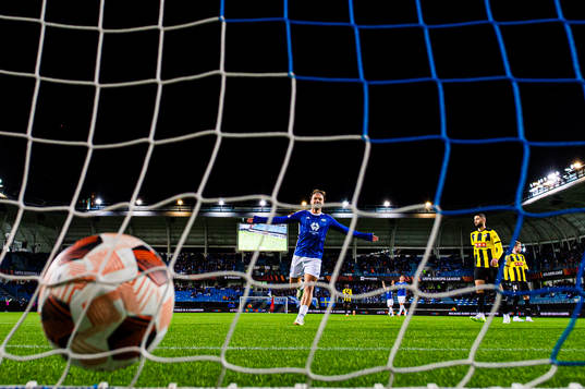 Fredrik Gulbrandsen of Molde celebrates