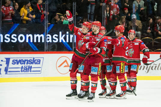 MoDos Sam Vigneault och Kristians Rubins jublar
