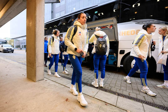 Rosa Kafaji of Sweden arrives at the arena
