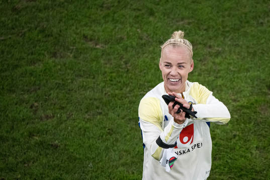 Caroline Seger of Sweden celebrates