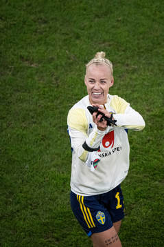 Caroline Seger of Sweden celebrates