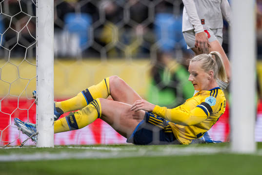 Stina Blackstenius of Sweden looks dejected