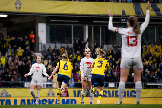 Magdalena Eriksson of Sweden celebrates the 1-0 goal while