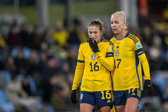 Filippa Angeldahl and Caroline Seger of Sweden