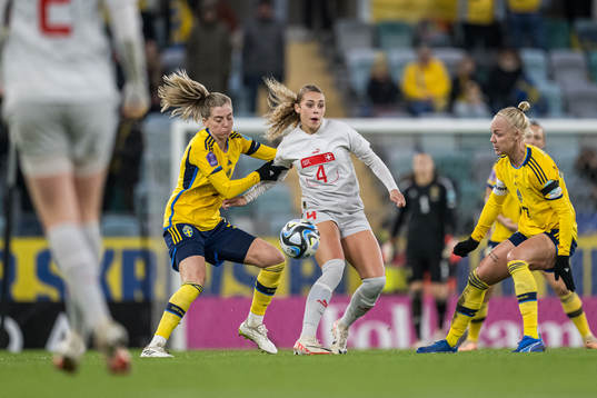 Linda Sembrant and Caroline Seger of Sweden against Alayah
