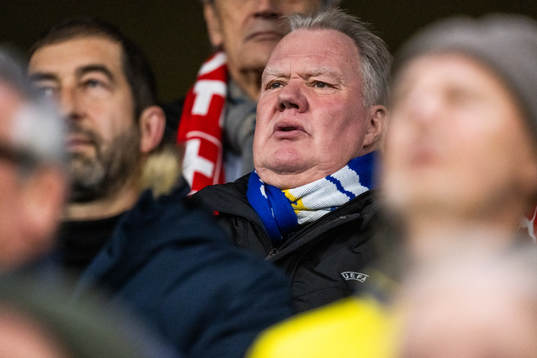 Karl-Erik Nilsson, vice president of UEFA, in the stands