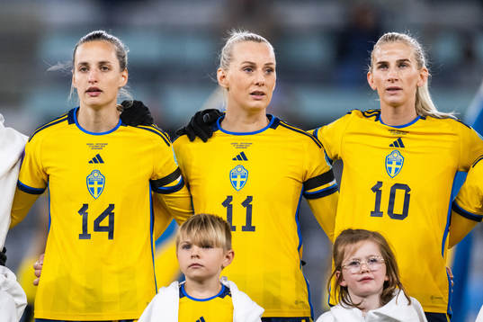 Nathalie Björn, Stina Blackstenius and Sofia Jakobsson of
