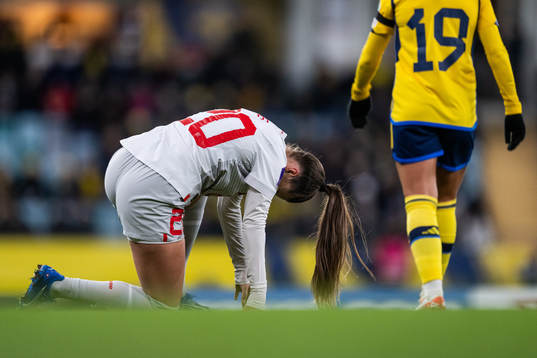 Seraina Piubel of Switzerland looks dejected