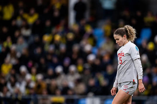 Noelle Maritz of Switzerland looks dejected