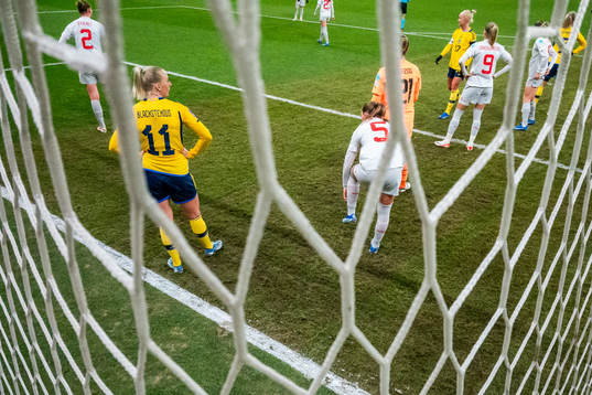 Stina Blackstenius of Sweden looks dejected