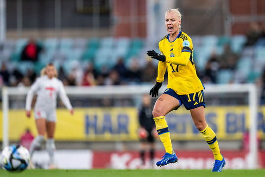 Caroline Seger of Sweden reacts