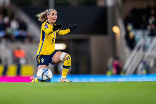 Kosovare Asllani of Sweden reacts