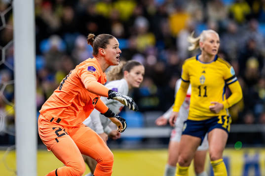 Goalkeeper Elvira Herzog of Switzerland