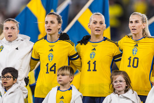 Nathalie Björn, Stina Blackstenius and Sofia Jakobsson of