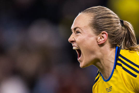 Magdalena Eriksson of Sweden celebrates the 1-0 goal