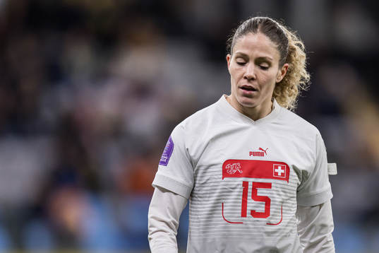 Luana Buhler of Switzerland looks dejected