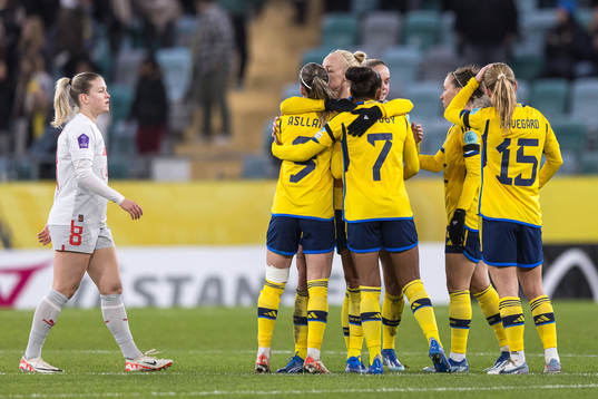 Players of Sweden celebrates