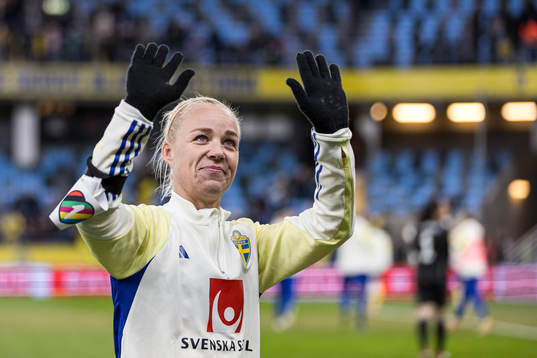 Caroline Seger of Sweden celebrates