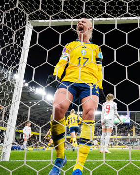 Caroline Seger of Sweden celebrates