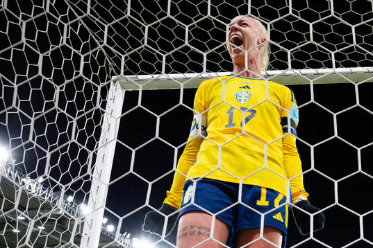 Caroline Seger of Sweden celebrates