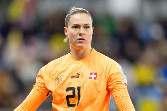 Goalkeeper Elvira Herzog of Switzerland