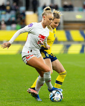 Alisha Lehmann of Switzerland and Nathalie Björn