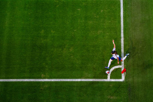 Selma Bacha of France takes a corner kick