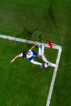 Selma Bacha of France takes a corner kick