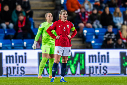 Maren Mjelde of Norway looks dejected
