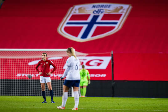 Ingrid Syrstad Engen of Norway looks dejected