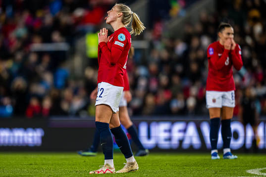 Sophie Román Haug of Norway reacts