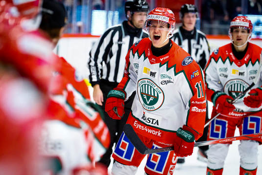 Frölundas Erik Borg jublar vid 2-1