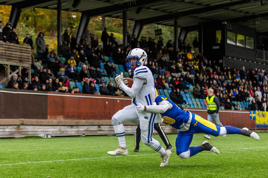 Simone Boni of Italy makes a touch down while competing