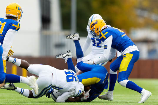 Alexander Kennedy Chaanhing of Sweden gets hit by Destiny