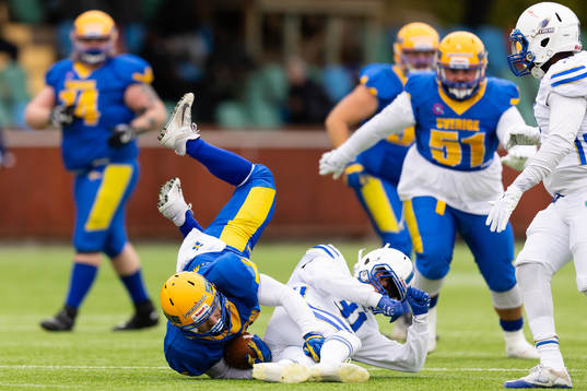Lorenzo Gioco of Italy hits a player of Sweden