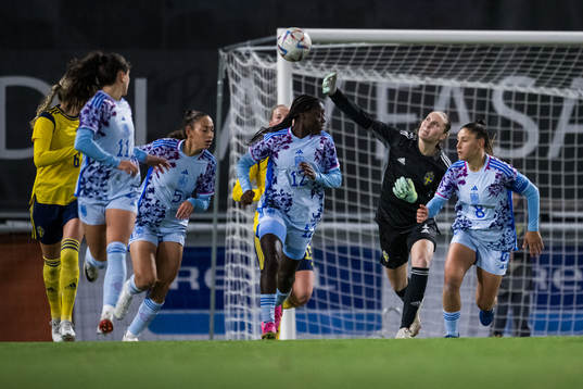 Goalkeeper Julia Cavander of Sweden